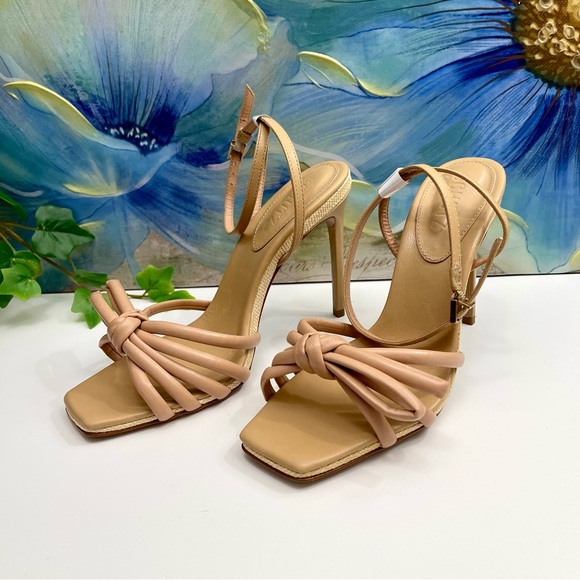 SCHUTZ Blossom Stiletto Heel Sandals in Light Wood - Picture 5 of 13